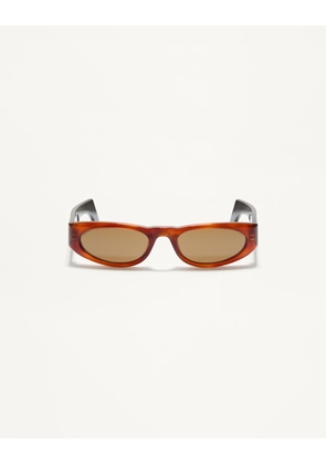 Valentino Geometric Acetate Eyewear unisex HAVANA/BROWN 53