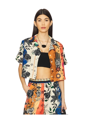 Agua Bendita x REVOLVE Itsy Shirt in Blue,Orange. Size S. Also in L, M.