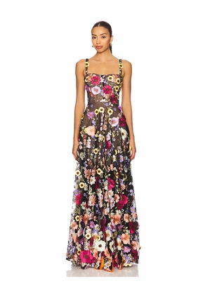 Bronx and Banco Jasmine Floral Maxi Dress in Black. Size L. Also in M, S, XS.