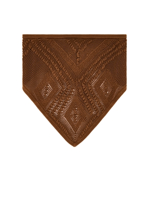 DEVON WINDSOR Crochet Bandana in Brown.