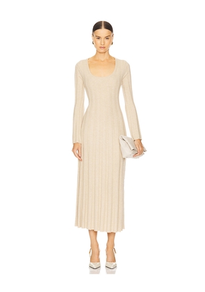 SIMKHAI Kogan Full Length Dress in Tan. Size L. Also in S.