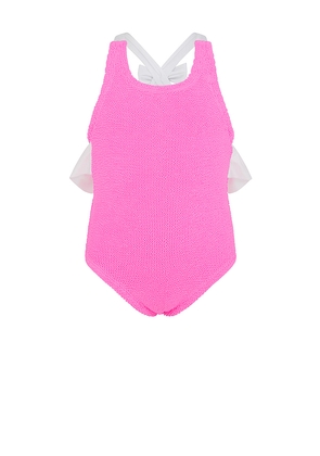Hunza G Kids Lara Swim One Piece in Pink. Size 3-6Y. Also in all.