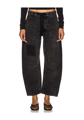 Free People Moxie Low Slung Pull On Barrel Wide Leg Jeans in Black. Size 25. Also in 26, 30.
