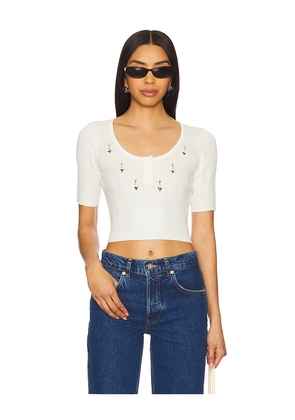 JoosTricot Pointelle Crop Top in White. Size L. Also in M.