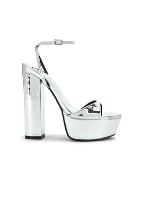 FEMME LA x REVOLVE GG Platform Heel in Metallic Silver. Size 10. Also in 5, 6, 7, 8, 9.