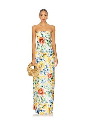 L'IDEE x REVOLVE York Dress in Beige,Blue. Size 6/XS. Also in 8/S.