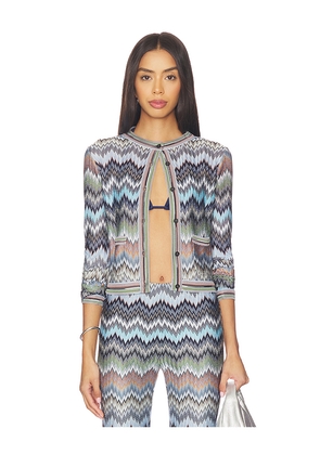 Missoni Buttoned Cardigan in Blue. Size 40/4. Also in 38/2, 42/6.