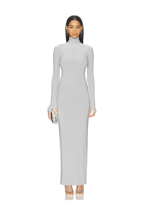 Norma Kamali x Lifestyle Turtle Long Dress in Light Grey. Size L. Also in M, S, XS, XXS.