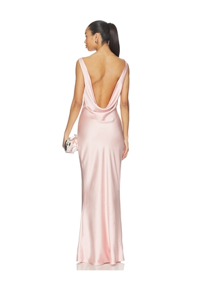 Norma Kamali Sleeveless Low Back Drape Gown in Pink. Size L. Also in M, S, XS, XXS.