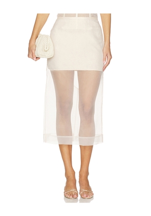 LPA Carlea Midi Skirt in Nude. Size L. Also in M, S, XL, XS, XXS.