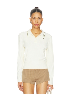Malbon Golf Selma Polo Top in Cream. Size L. Also in M, S, XL, XS.