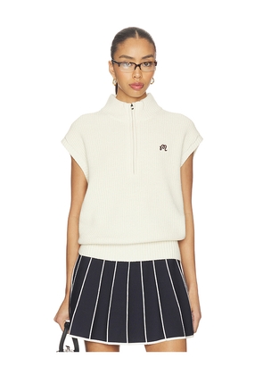 Malbon Golf Iva Sweater Vest in Cream. Size L. Also in M, S, XL, XS.