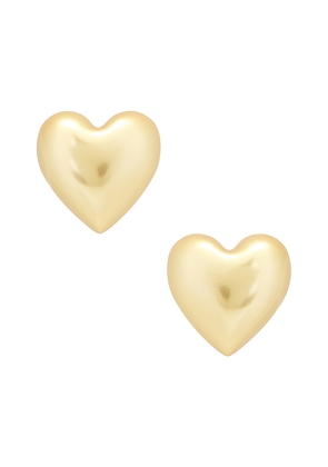 Roxanne Assoulin The Puffy Heart Stud Earrings in Metallic Gold.