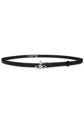 Vivienne Westwood Orb Small Leather Belt - Black - One Size