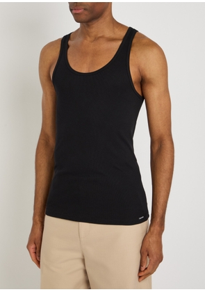 Tom Ford Ribbed Logo Jersey Tank - Black - S