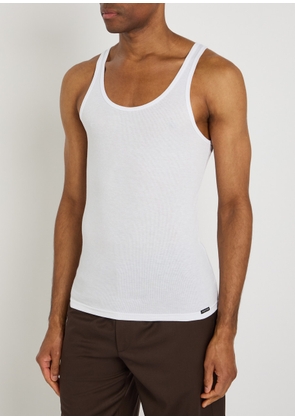 Tom Ford Ribbed Logo Jersey Tank - White - S