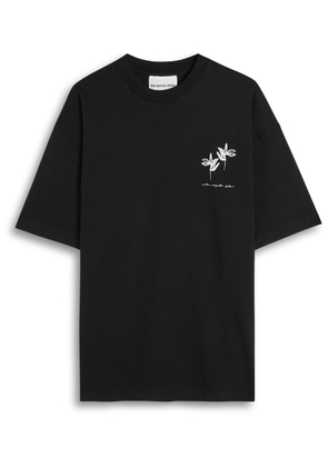 Mki Miyuki Zoku Ink Flower Cotton T-shirt - Black - S