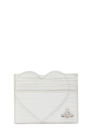 Vivienne Westwood Heart Crocodile-effect Leather Card Holder - White - One Size