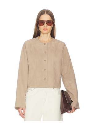 SRG Jemma Suede Jacket in Taupe. Size L. Also in M, S, XL, XS, XXS.
