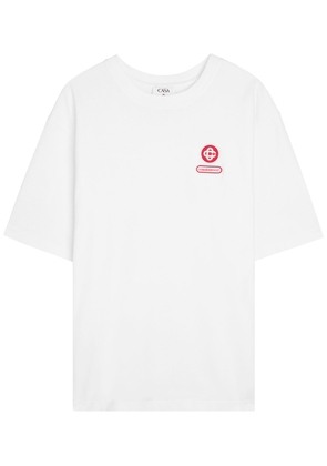 Casablanca Logo Patch Cotton T-shirt - White - XL