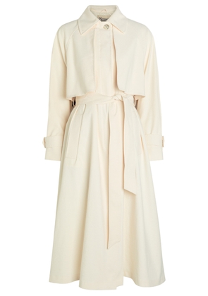 Herno Belted Woven Trench Coat - Off White - 46 (UK14 / L)