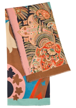Etro Printed Cotton-blend Scarf - Multicoloured - One Size