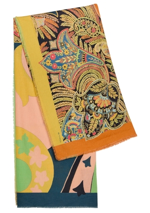 Etro Printed Cotton-blend Scarf - Multicoloured - One Size