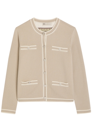 Tory Burch Kendra Wool Cardigan - Grey - L (UK14 / L)