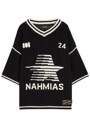 Nahmias Knit Star Cotton-knit Football T-shirt - Black - XL