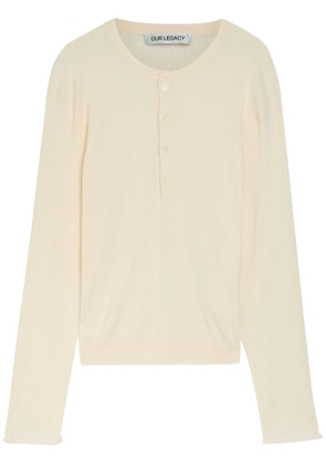 Our Legacy Rib-knit Cotton Henley top - Ivory - 50 (IT50 / L)