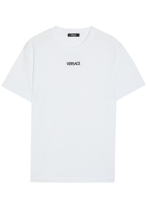 Versace Logo-embroidered Cotton T-shirt - White - L