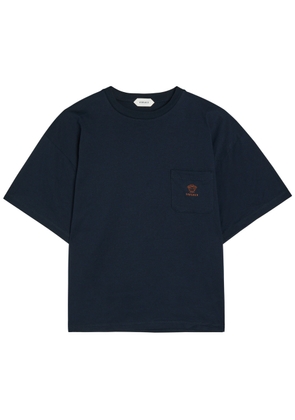 Versace Logo-embroidered Cotton T-shirt - Navy - M
