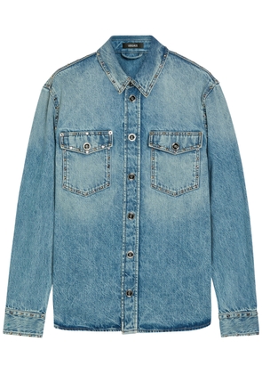 Versace Stud-embellished Denim Shirt - Light Blue - 46 (IT46 / S)