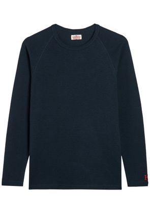 Stretch Fraise Ribbed Stretch-cotton T-shirt - Navy - Xxl