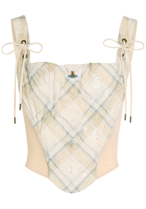 Vivienne Westwood Puppy Plaid Cotton-blend Corset - Ecru - 40 (UK8 / S)