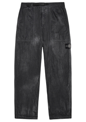 Stone Island Sprayed Straight-leg Nylon Trousers - Black - 34 (W34 / L)