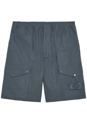 Stone Island Logo Cotton Cargo Shorts - Blue - 36 (W36 / XL)