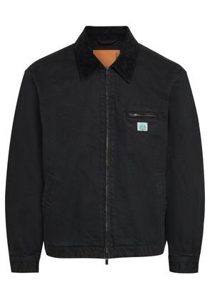 Vowels Corduroy-trimmed Denim Jacket - Black - 4 (XL)
