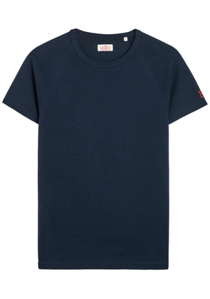 Stretch Fraise Ribbed Stretch-cotton T-shirt - Navy - XL