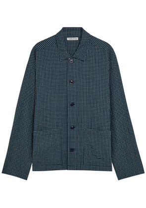 Ymc PJ Checked Waffle Shirt - Navy - L