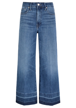 Good American Good Waist Palazzo Cropped Wide-leg Jeans - Navy - 29 (W29 / UK12 / M)