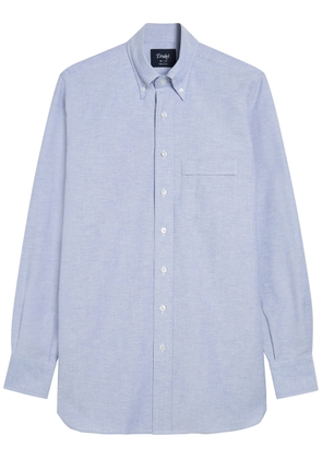 Drake's Cotton Oxford Shirt - Light Blue - XL