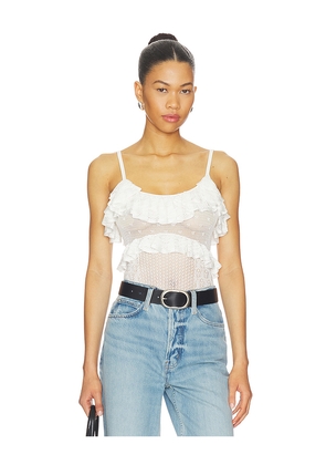 Ulla Johnson Bania Knit Bodysuit in Ivory. Size L. Also in M, S, XL, XS.