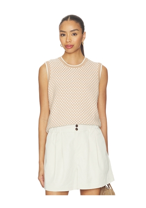 Varley Jenson Stitch Knit Tank Top in Taupe. Size L. Also in M, S, XL, XS.