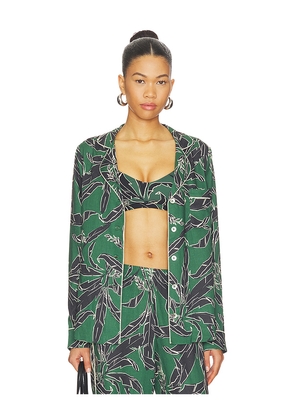 THE UPSIDE Tamara Rio Collared Top in Dark Green. Size L. Also in M, S, XL, XS.