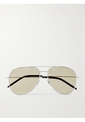 SAINT LAURENT EYEWEAR - Classic 11 Aviator-style Silver-tone Sunglasses - One size