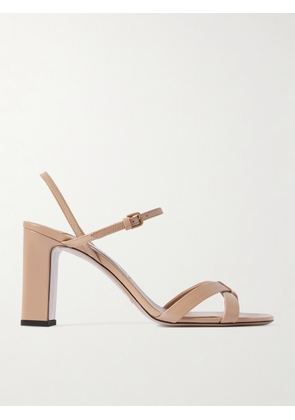 Jimmy Choo - Elsy 85 Leather Sandals - Neutrals - IT35,IT36,IT36.5,IT37,IT37.5,IT38,IT38.5,IT39,IT39.5,IT40,IT40.5,IT41,IT41.5,IT42