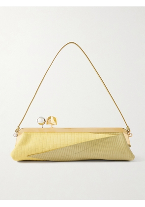Jacquemus - Salon Mais Suede And Patent-leather Clutch - Yellow - One size
