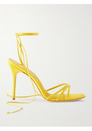 Manolo Blahnik - Leva 105 Leather Sandals - Yellow - IT35,IT35.5,IT36,IT36.5,IT37,IT37.5,IT38,IT38.5,IT39,IT39.5,IT40,IT40.5,IT41,IT41.5,IT42