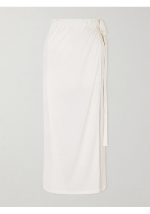 TOTEME - Silk And Cotton-blend Wrap Midi Skirt - Off-white - xx small,x small,small,medium,large,x large